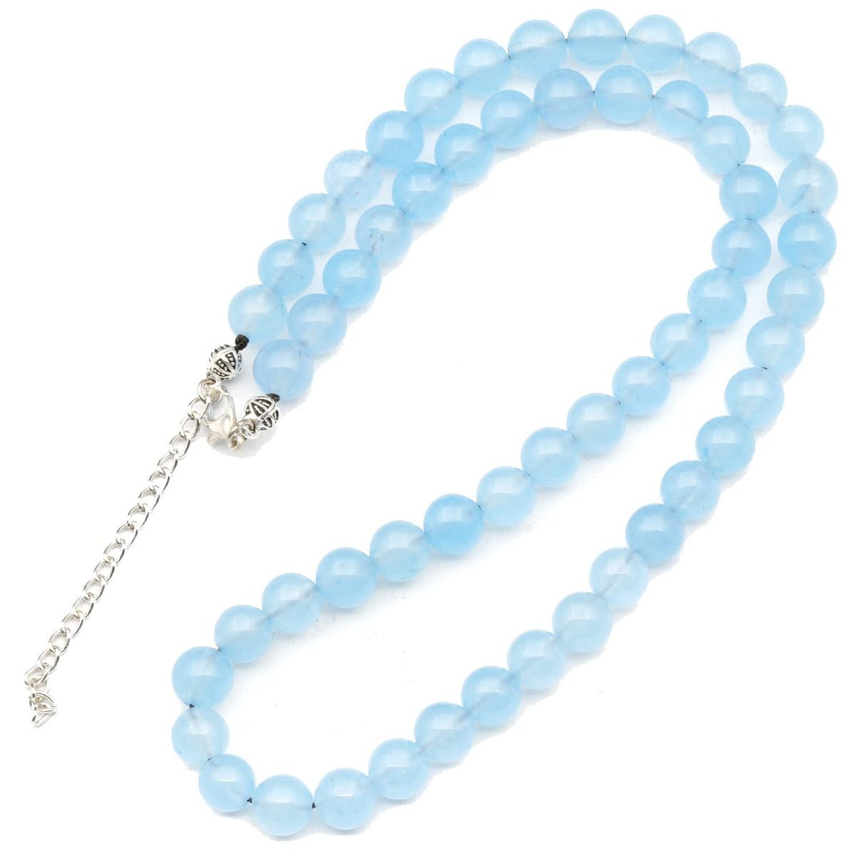 Natural Angelite Beaded Choker Necklace (Angelite / 18 Inches)