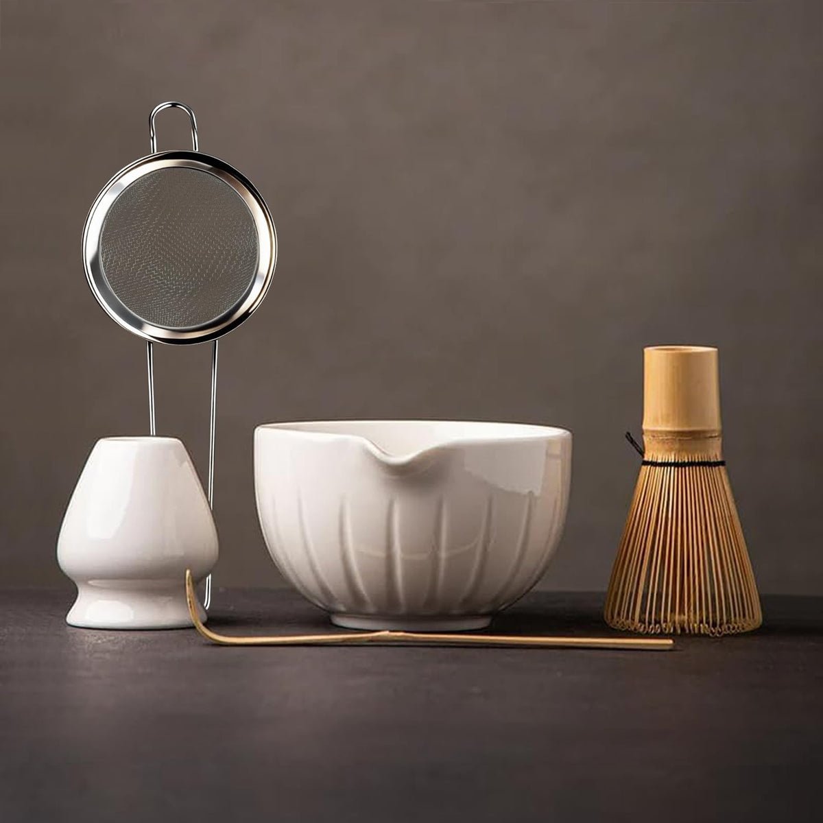 Matcha Set Match Bowl and Whisk (White)