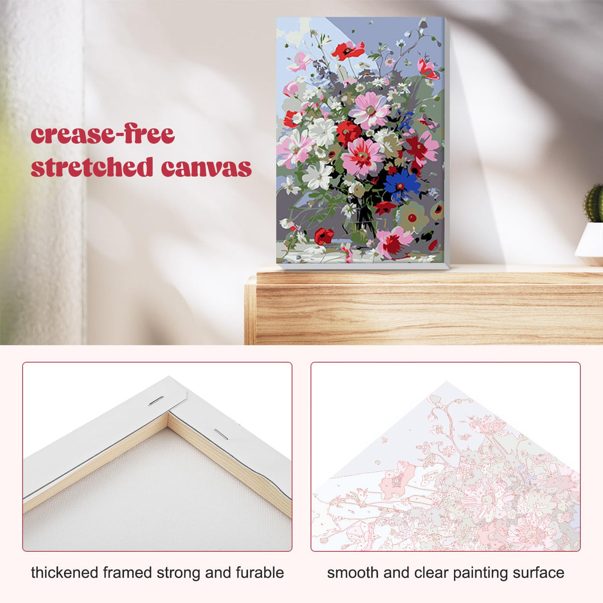 Flowers Paint by Numbers Kit for Adults
