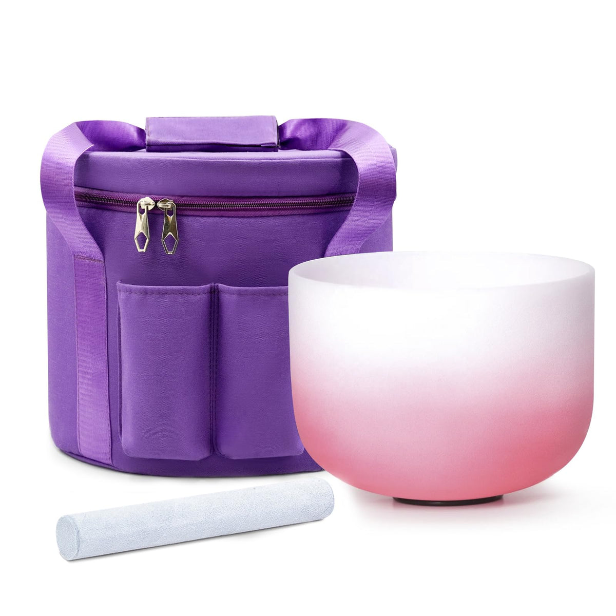 12inch Large Crystal Singing Bowl 432hz B Note for Sound Meditation (432hz 12"C Gradient Red with Bag)