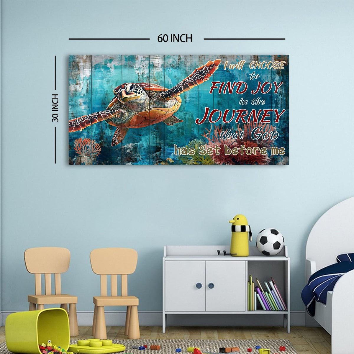 Turquoise Sea Turtle Wall Decor Nautical Scripture Wall Art Living Room Farmhouse Coastal Beach Pictures Canvas Faith Christian Wall Decor 30x60 Ocean Artwork Framed Bathroom Bedroom Home Decorations (57.8"L x 30"W / Sea Turtle)