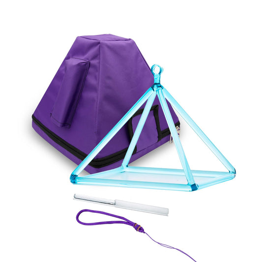 Crystal Pyramid Sound Healing (8inch blue with bag)