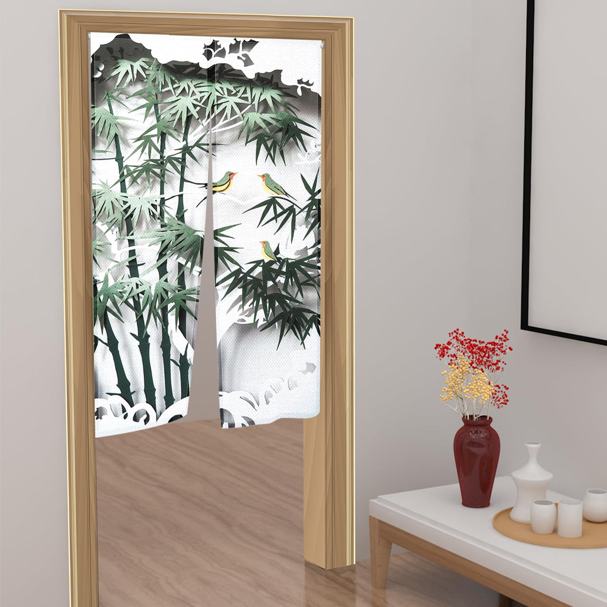 Japanese Style Noren Curtain (Grey / 33.5"W x 59"L (Pack of 1))