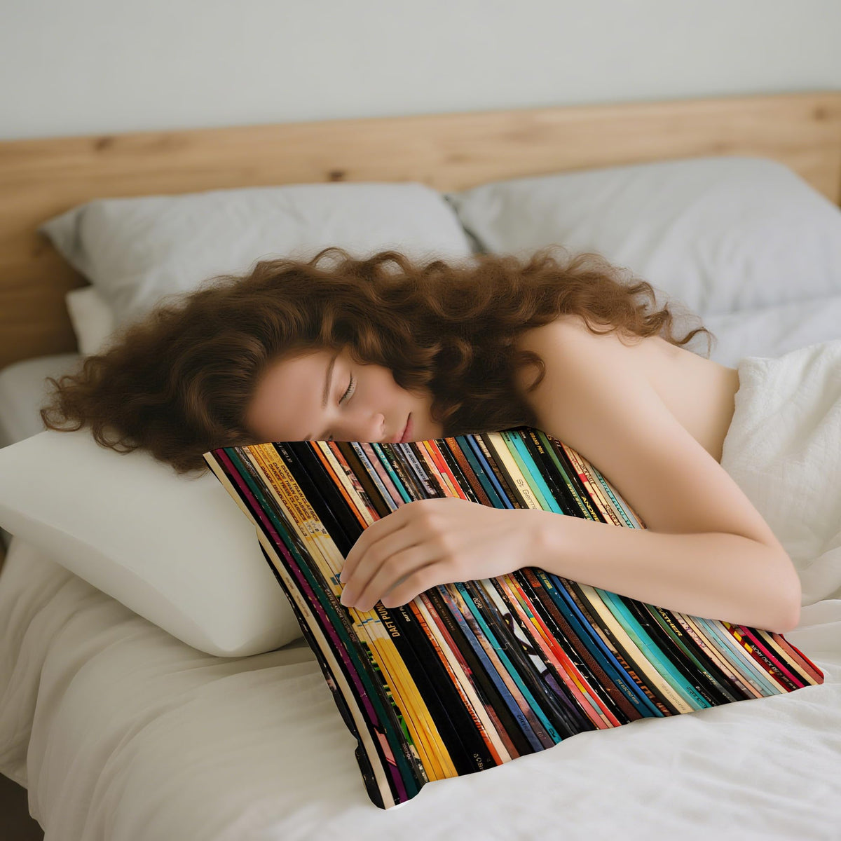 Vinyl Record Pillowcase 18x18 (White-classical-05)