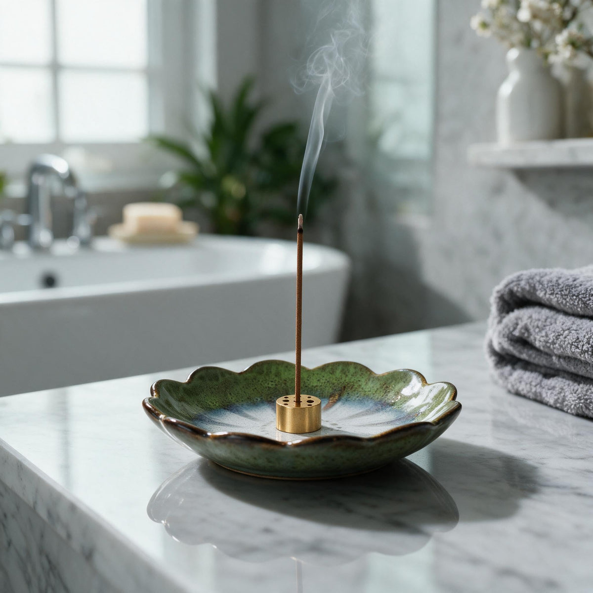 Green Lotus Incense Holder (Green)