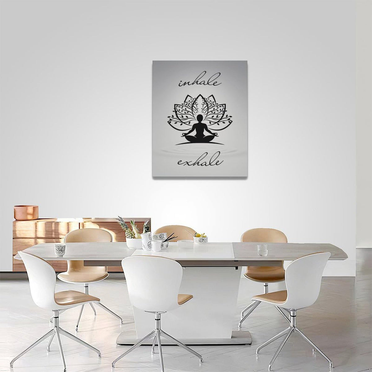 Inhale Exhale Wall Art Yoga Zen Meditation Pictures Decor Canvas Painting Print Modern Artwork Decorations Framed for Bathroom Living Room Bedroom 16 x 20 inch (20L" x 16W" / Inhale)