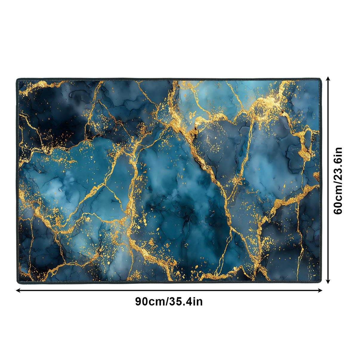 2x3FT Blue Gold Marble Area Rug (#4 / 2' x 3' (Rectangular))