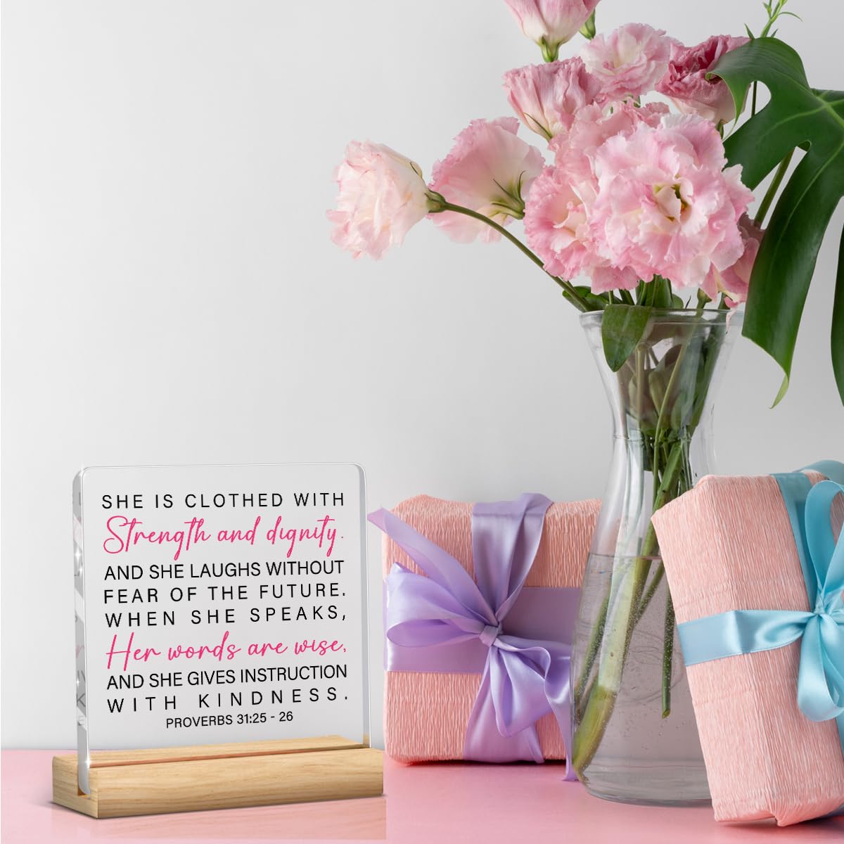 Inspirational Proverbs 31 Woman Gifts (She is Clothed With Strength And Dignity)