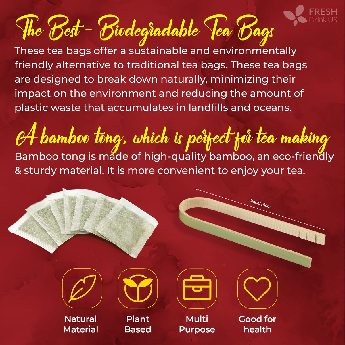 Premium 10 Hibiscus Flowers Tea Bags (10 Tea Bags)