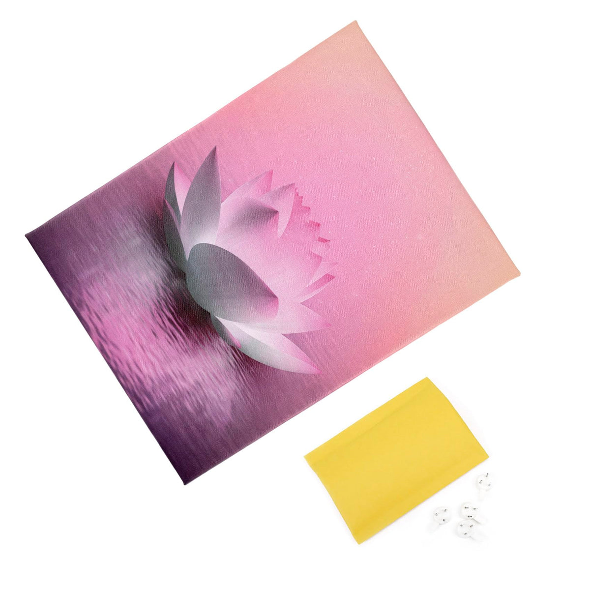 Pink Water Lily Wall Art (Pink and Purple / 20"L x 16"W)