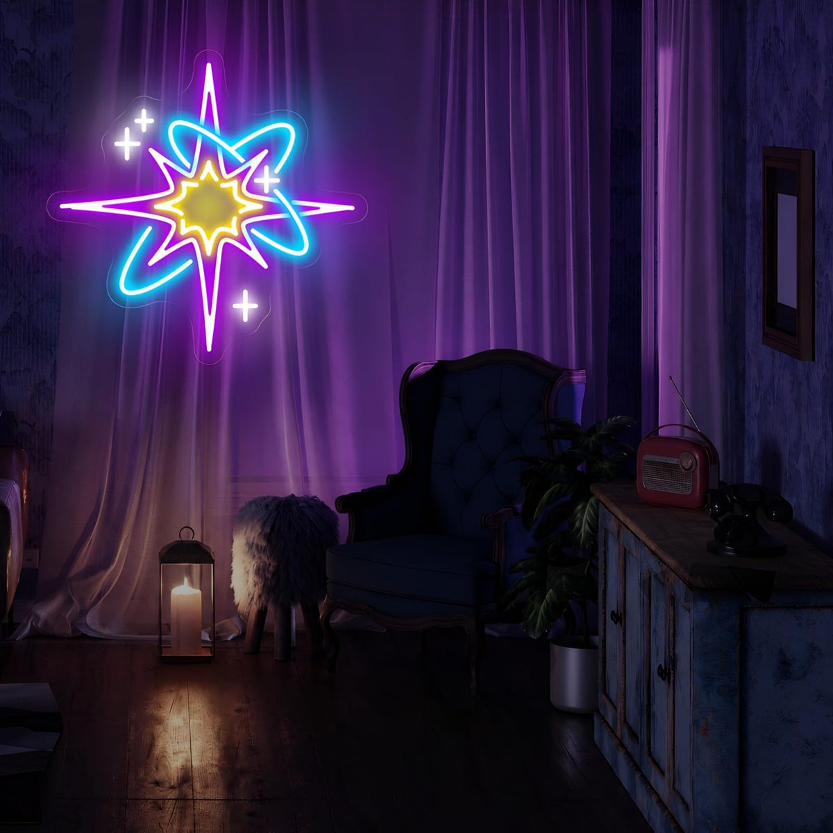Starburst Neon Sign (Starburst-Purple)