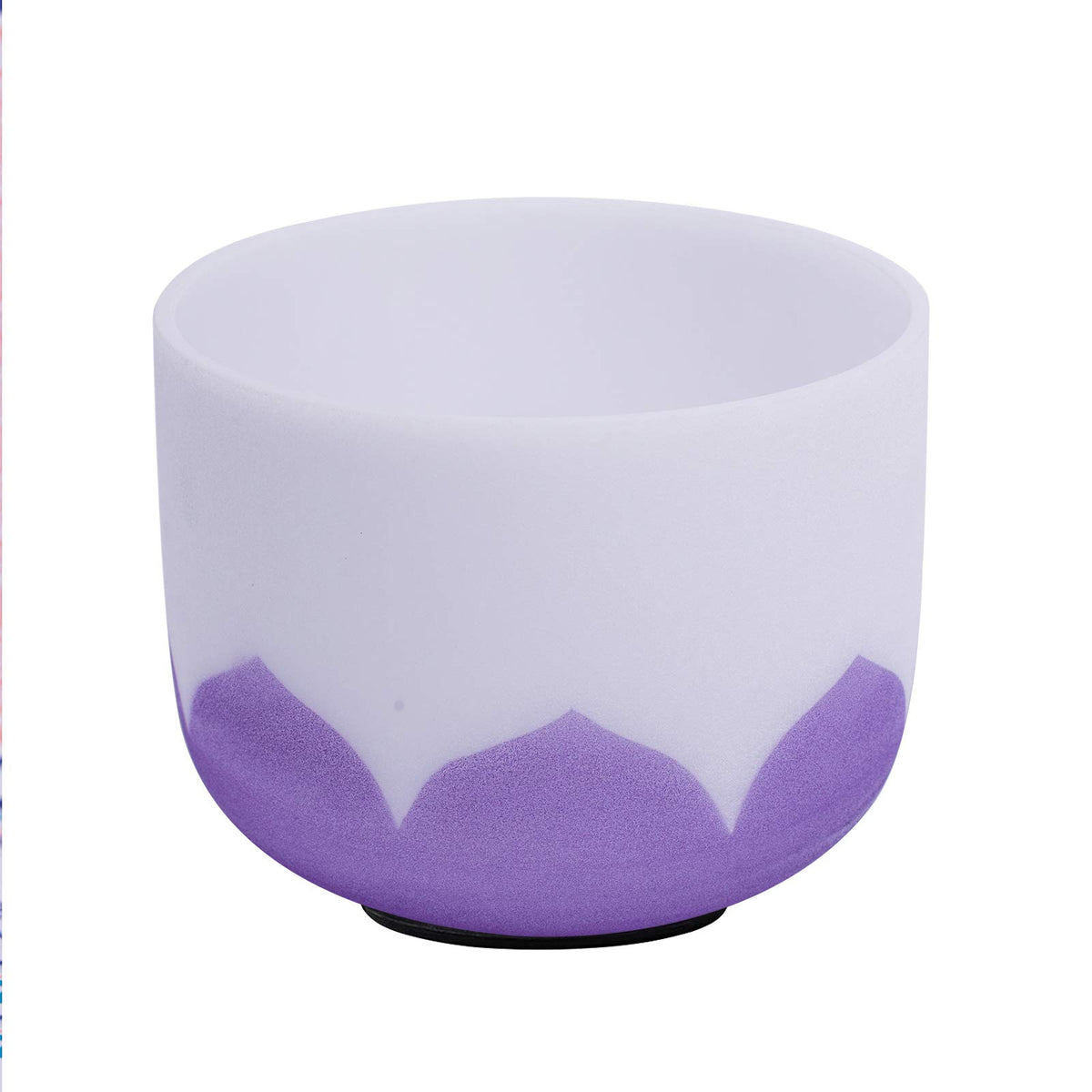 432Hz B Crown Chakra Lotus Frosted Quartz Crystal Singing Bowl 6 " (6 inch / 432 Hz B note Lotus Bowl)