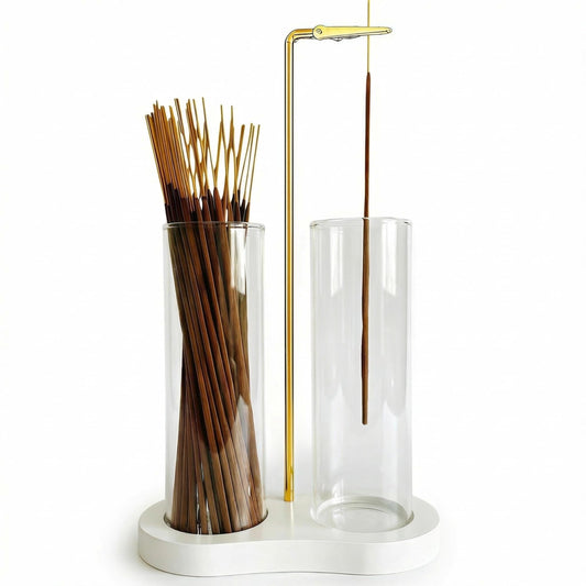 Glass Incense Holder (White)