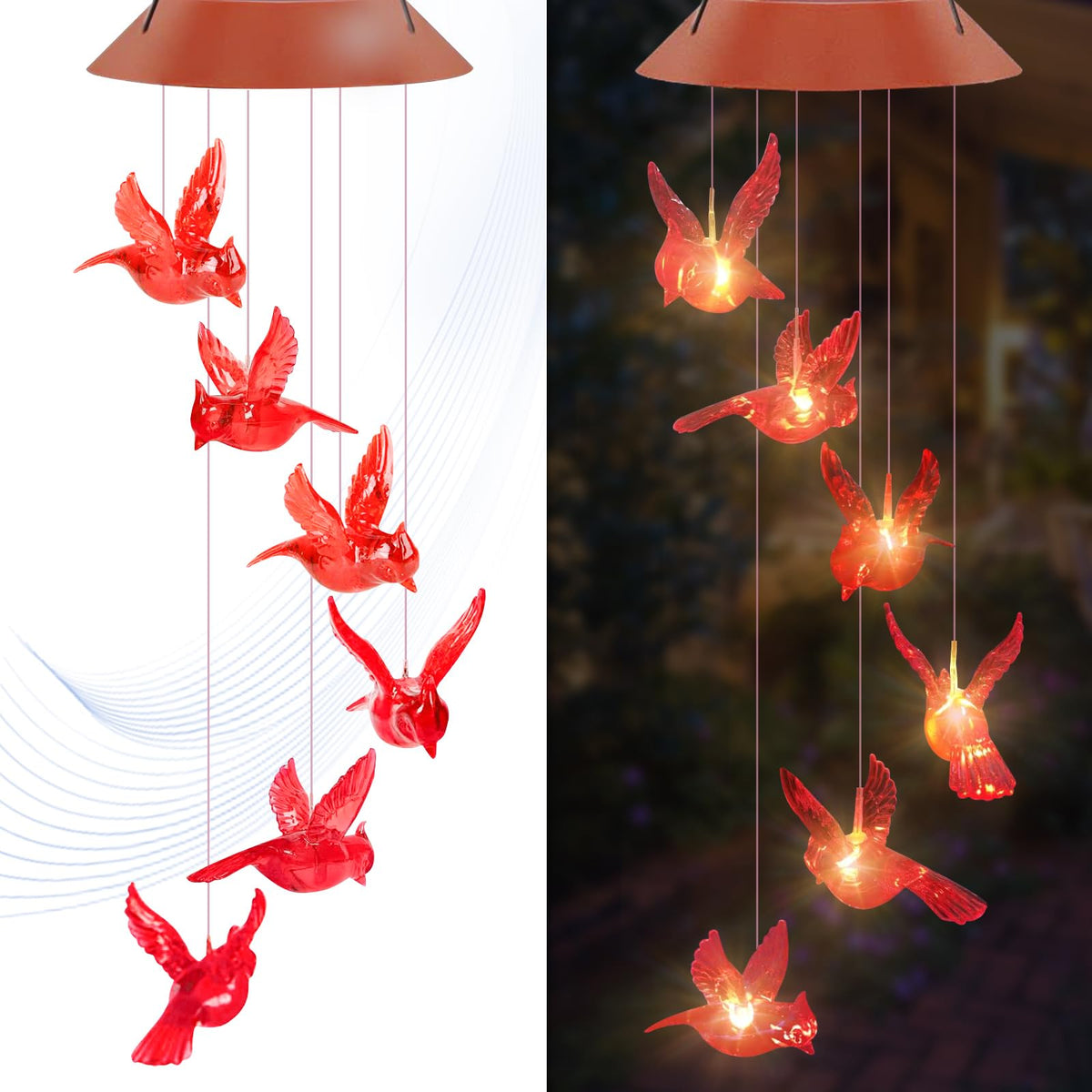 Cardinal Solar Wind Chimes