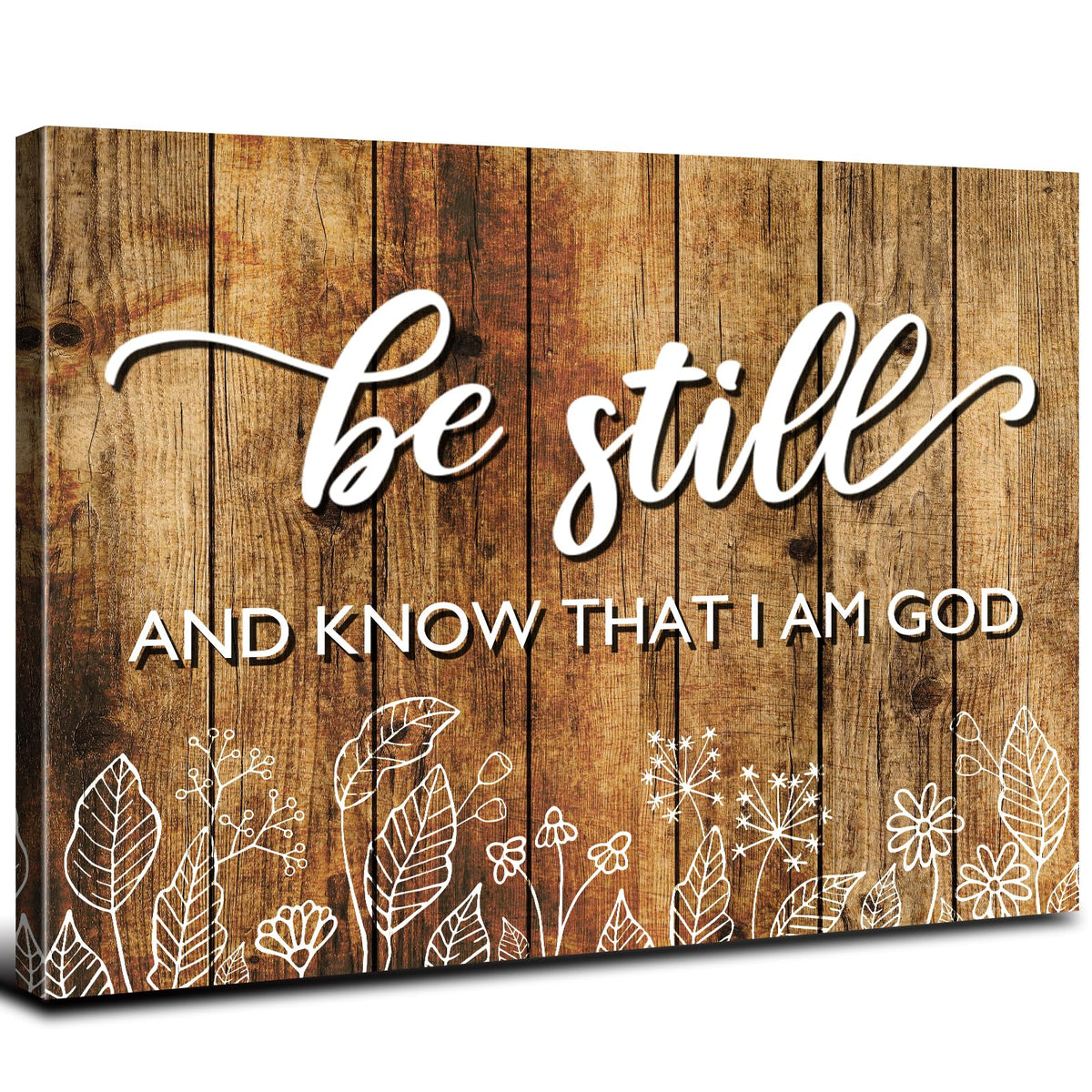 Farmhouse Be Still and Know That I Am God Signs Wall Art Christian Inspiring Prints Religious I Am God Canvas Framed Painting Bible Verse Quote Poster Bedroom Living Room Prayer Home Decoration 24x36 (36"L x 24"W / Be-still)