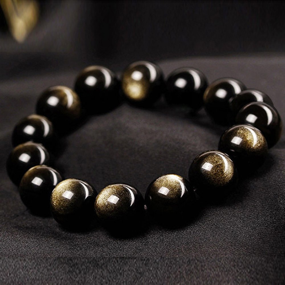 Tibetan Mala Bead Obsidian Beads Bracelet (Beads Diameter 08MM)