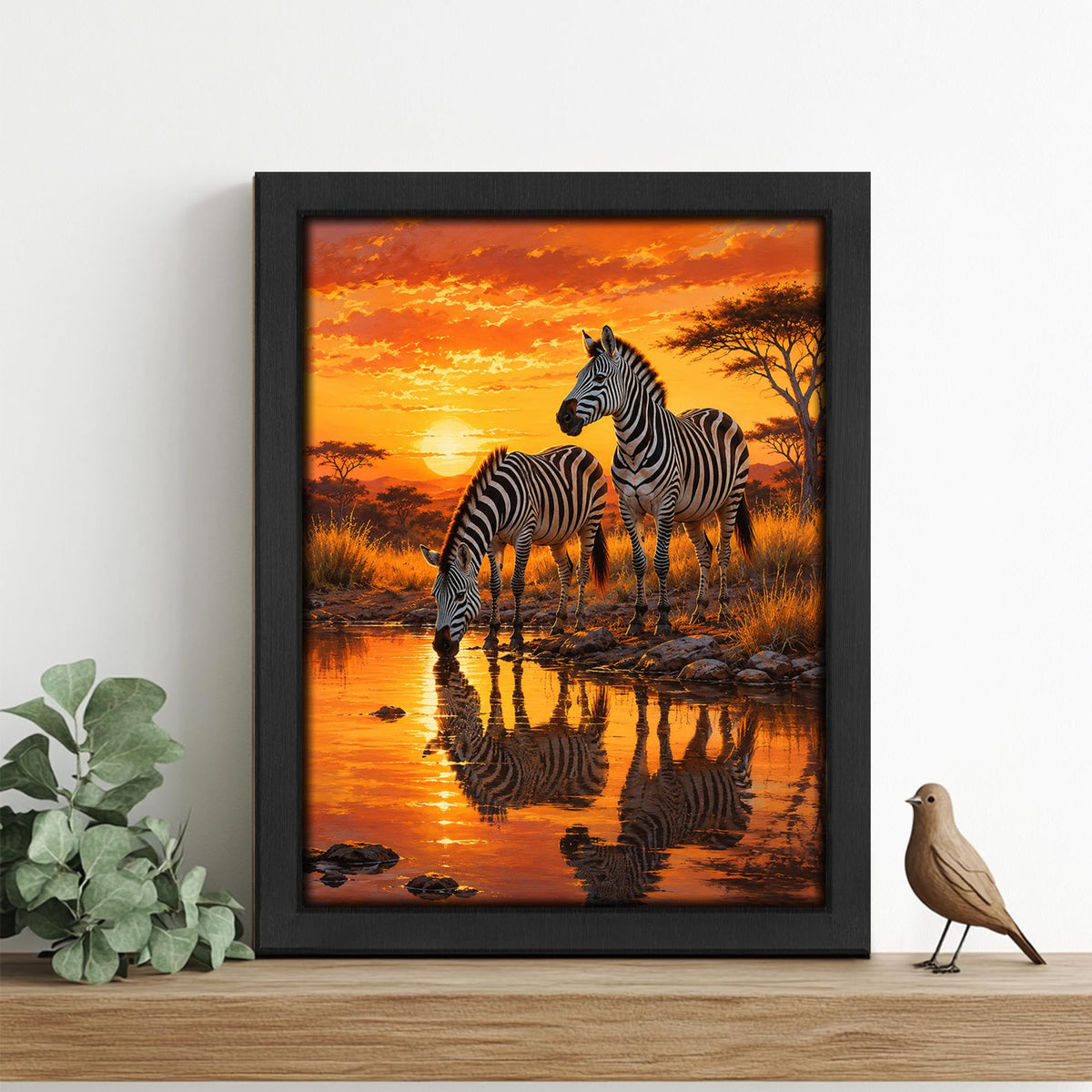 Zebra Decor Wall Art (Wall Art Framed 46 / 20"L x 16"W)