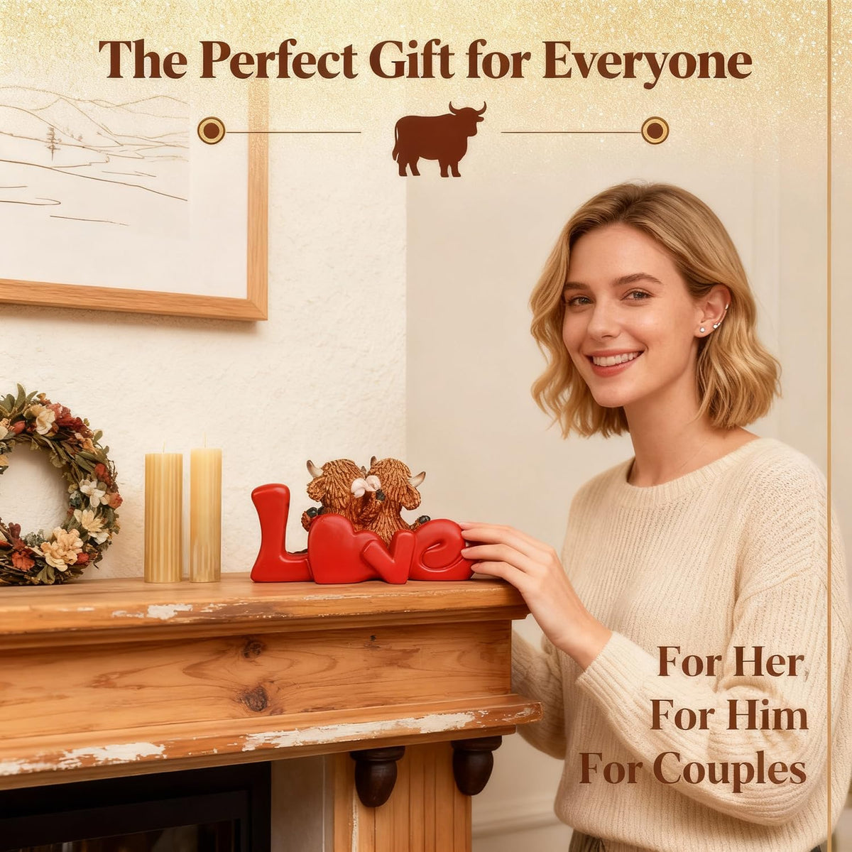 Highland Cow Figurines (03-love)