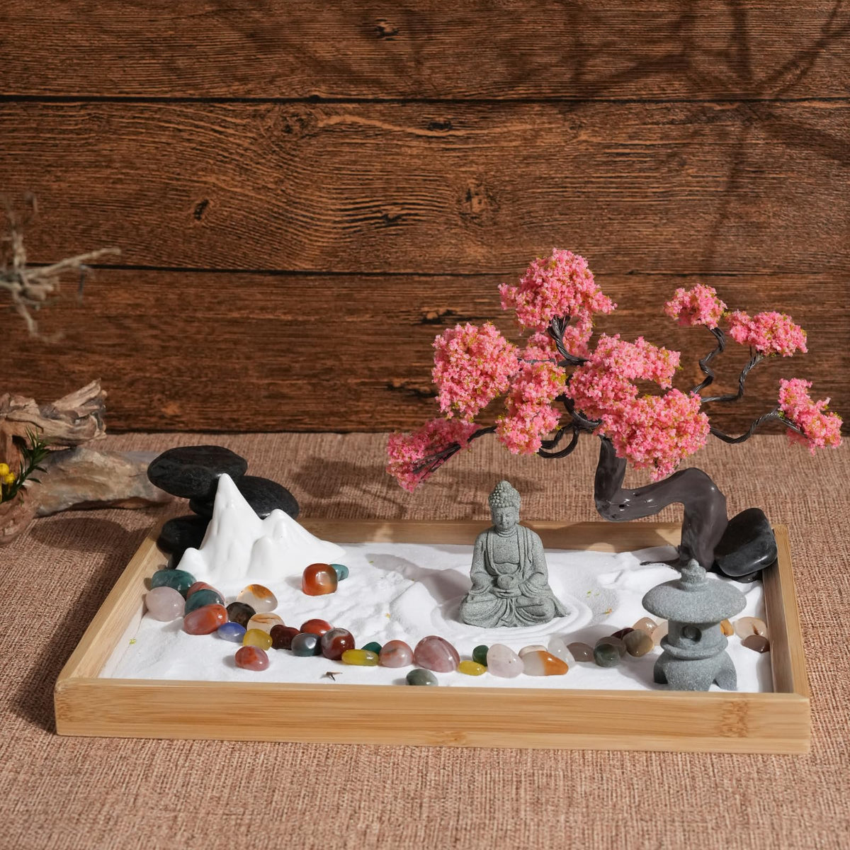 Mini Zen Garden for Desk Bodhi Tree and Buddha (Bodhi Tree and Buddha)
