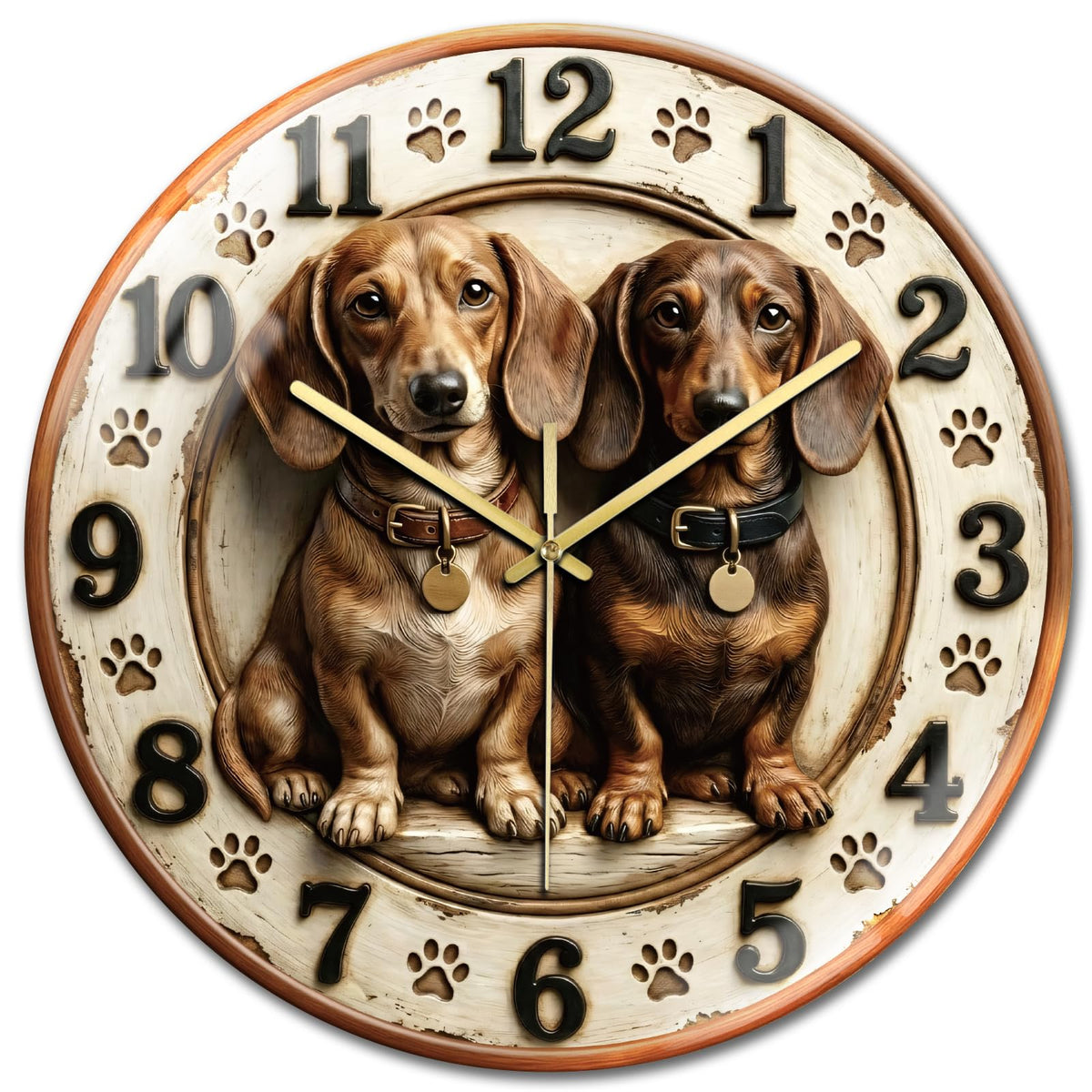 Dachshund Dog Wall Clocks Battery Operated (Dachshund Dog)