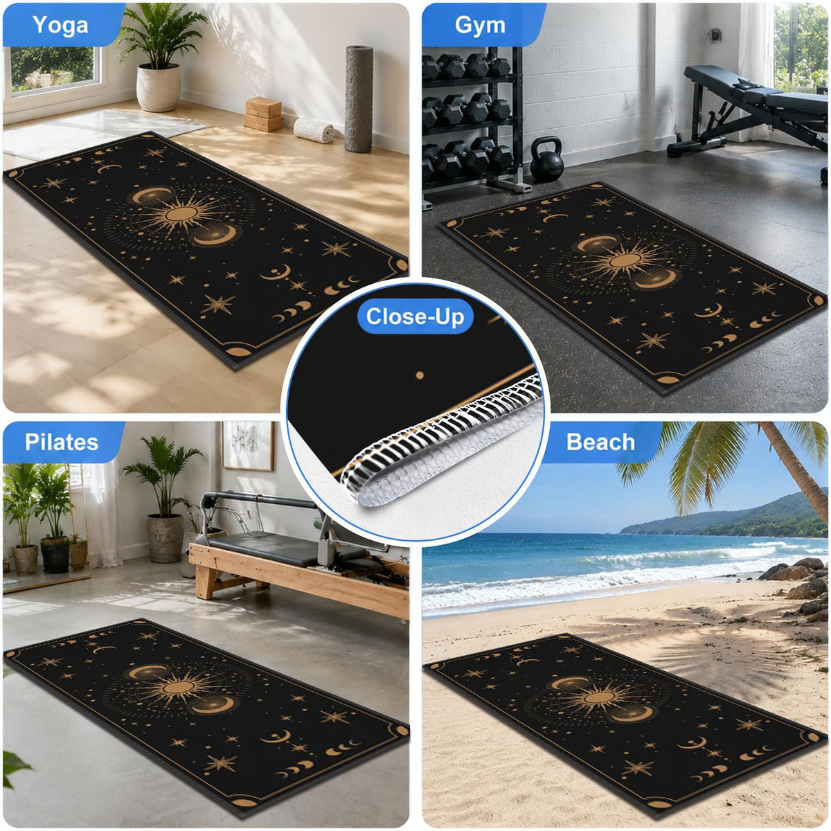 Yoga Mat Towel (Boho Sun-03 / Small)