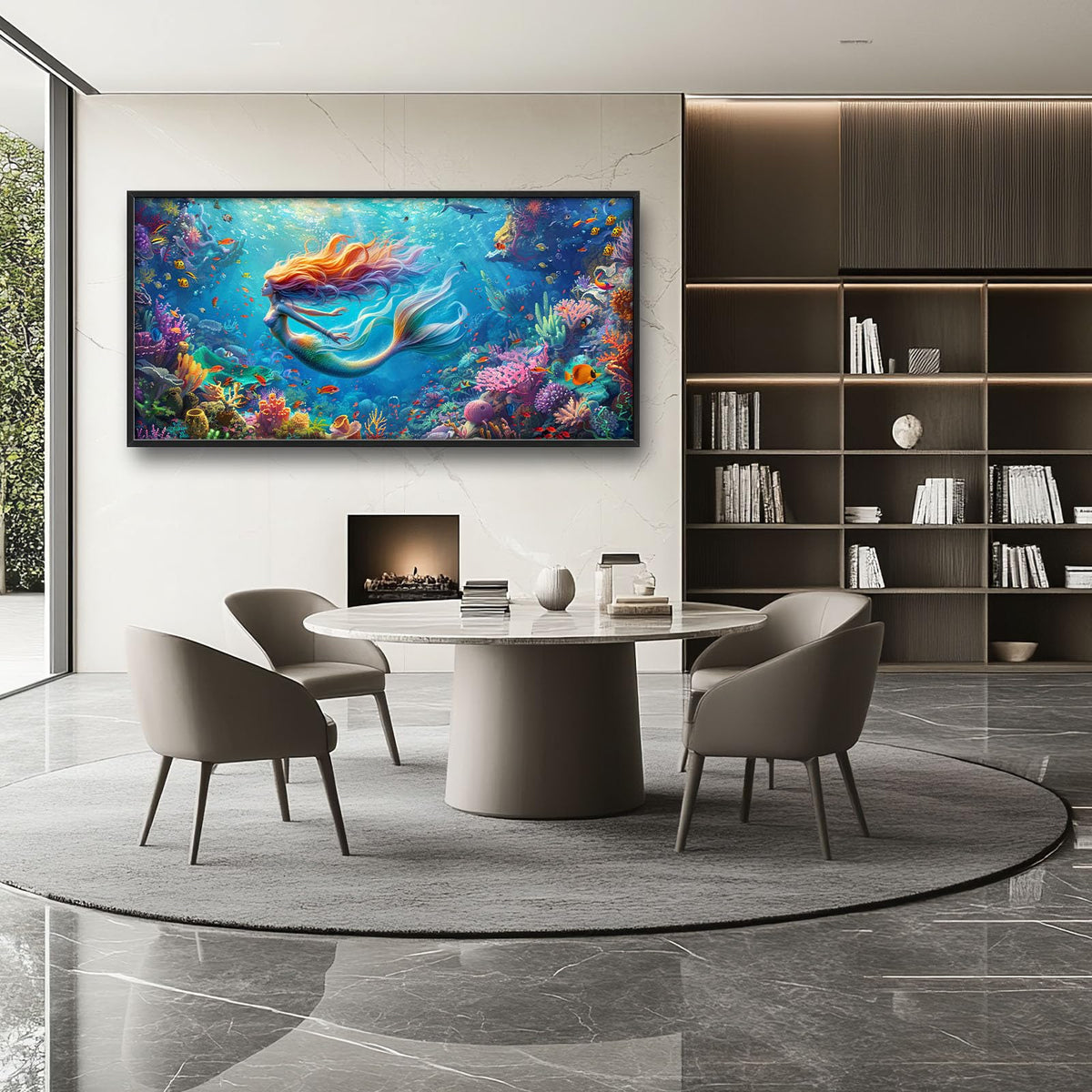 Mermaid Large Wall Art Sea Ocean Mermaid Pictures Colorful Undersea Wall Decor Canvas Print Painting Artwork for Bathroom Living Room Bedroom 60L x 30W (Mermaid / 60"L x 30"W)