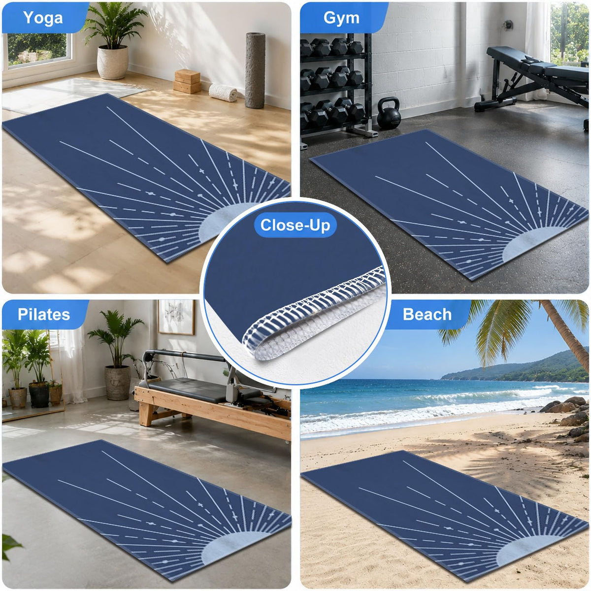 Yoga Mat Towel (Boho Sun-02 / Small)