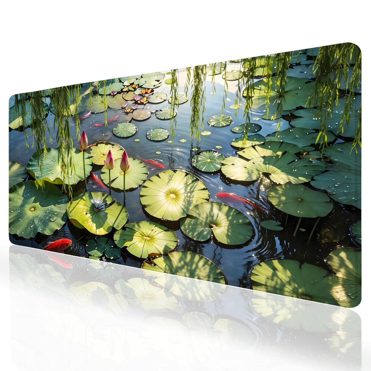 Extended Large Gaming Mouse Pad (Koi Fish Lotus)