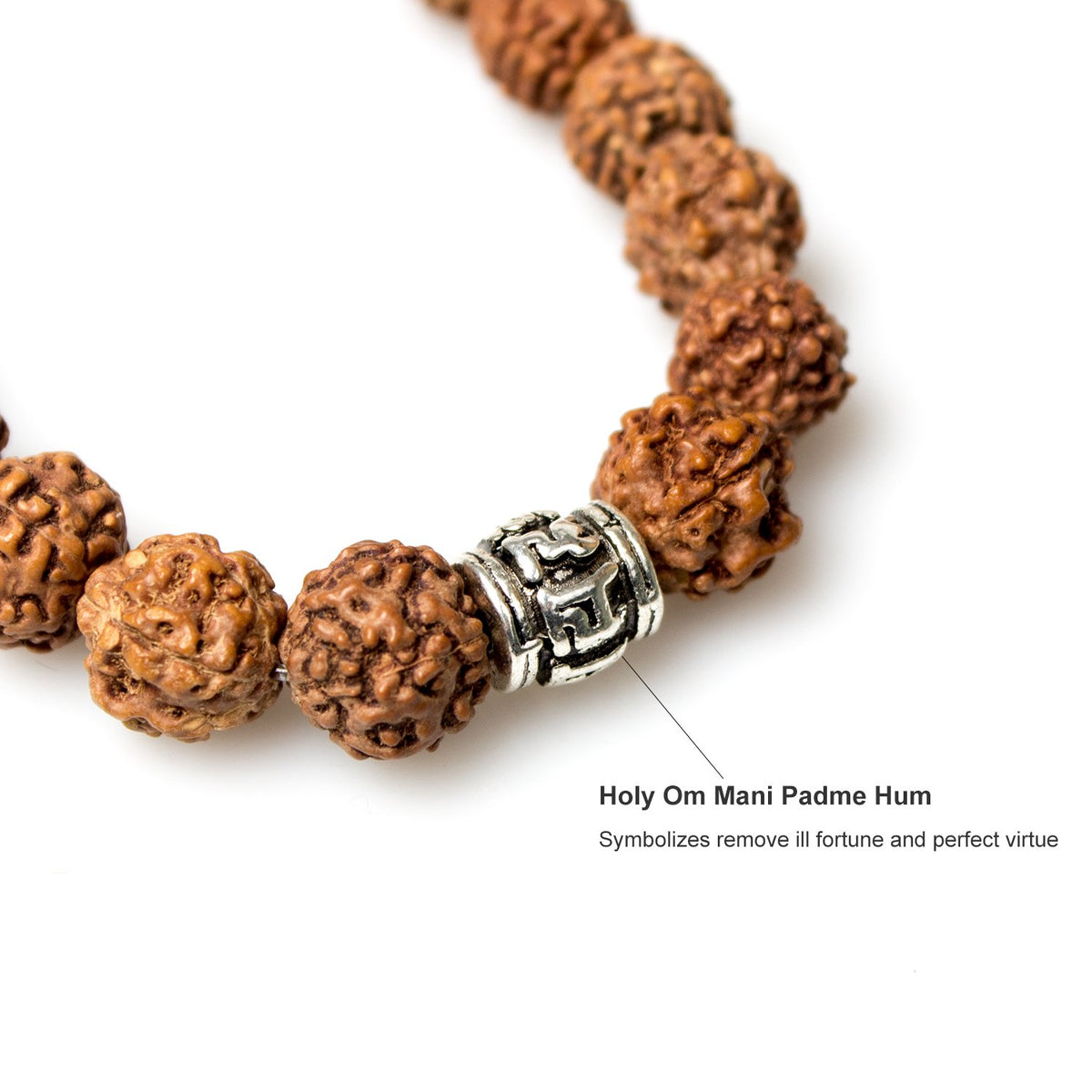 Necklace 108 Mala Beads Bracelet Buddhist Prayer Pendant Necklace (Rudraksha-Buddha-Lotus-1)