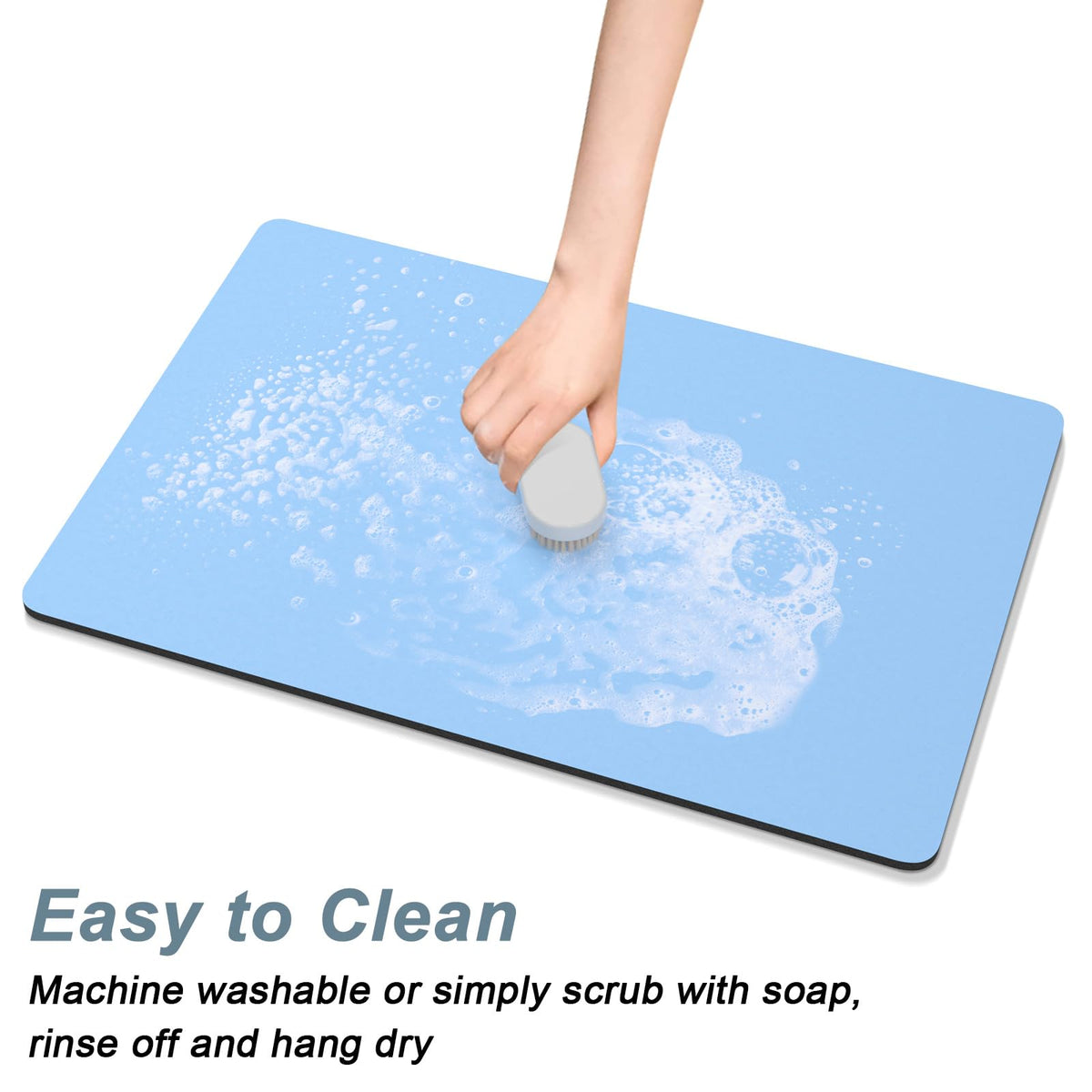 Coffee Mat 12" x 19" Coffee Bar Mats for Espresso Machine Station Accessories and Organizer (A-Sky Blue / 12" x 19")