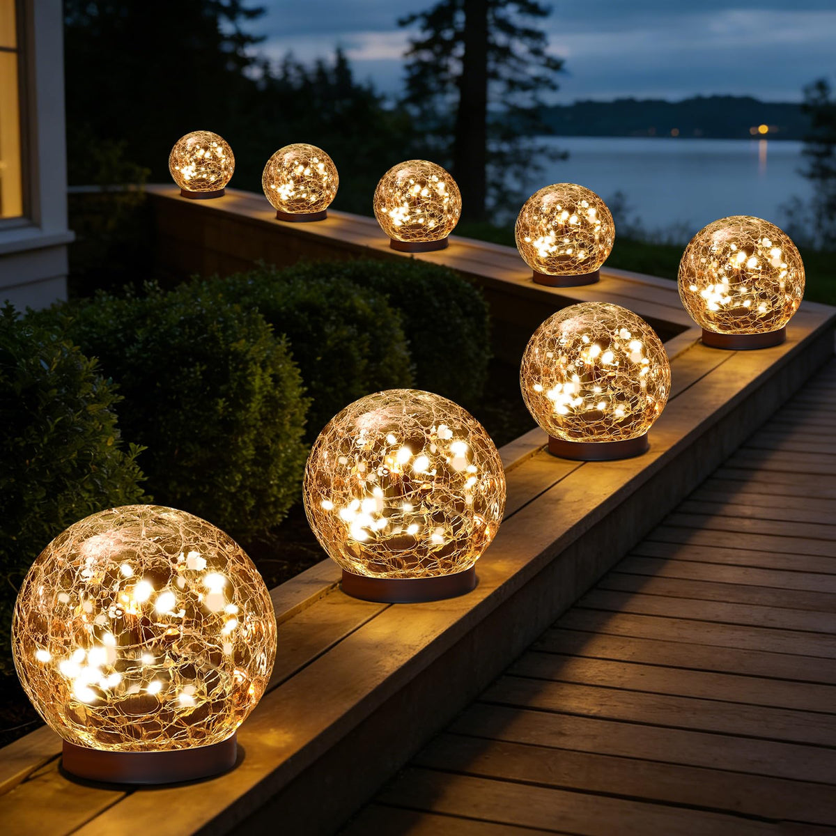 Solar Globe Lights Outdoor Waterproof (Warm White / 8 globes)