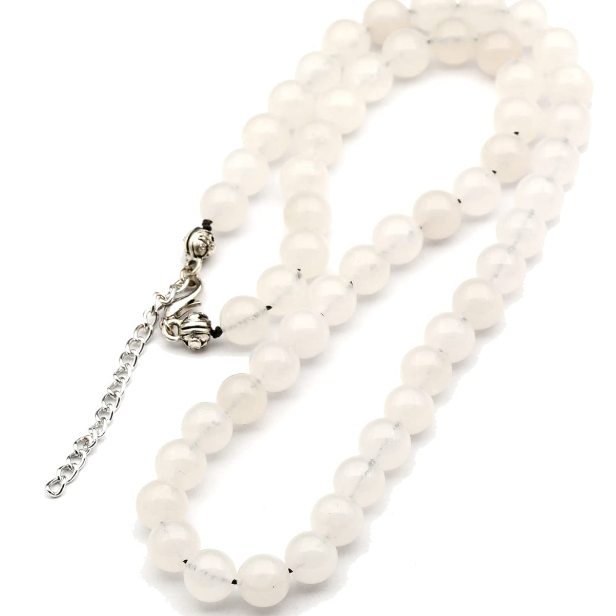 Natural Selenite Beaded Choker Necklace (Selenite / 22 Inches)