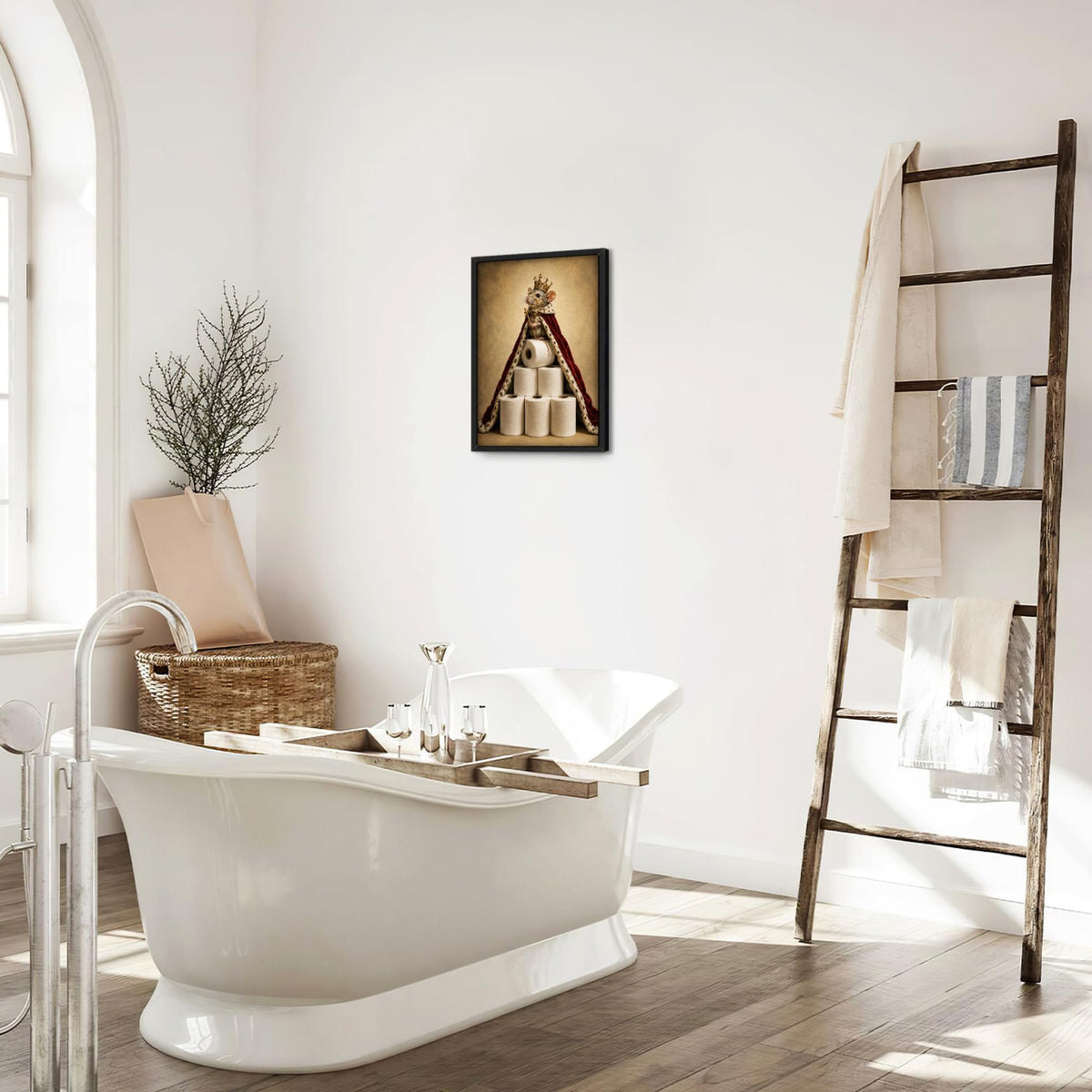 Mouse Bathroom Decor Wall Art (Framed Bathroom Art 920 / 10"L x 8"W)