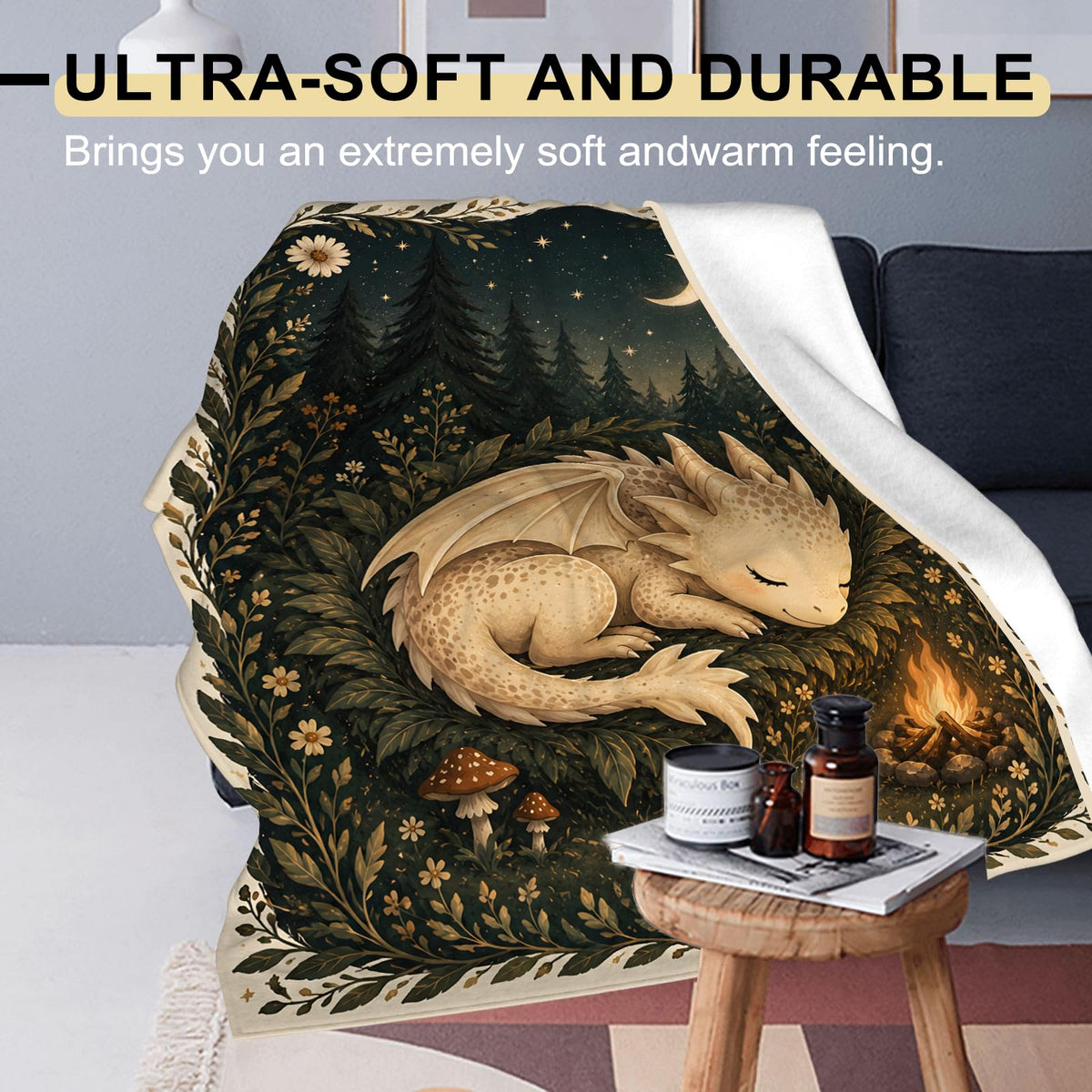 Sleeping Dragon Flannel Blanket (Sleeping Dragon / 50x60 inch)
