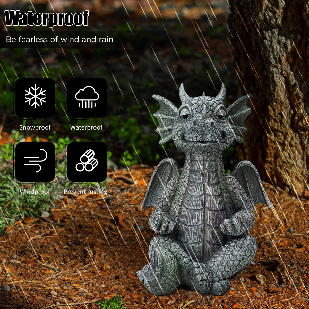 Garden Dragon Statue Decor (Hands Flat)