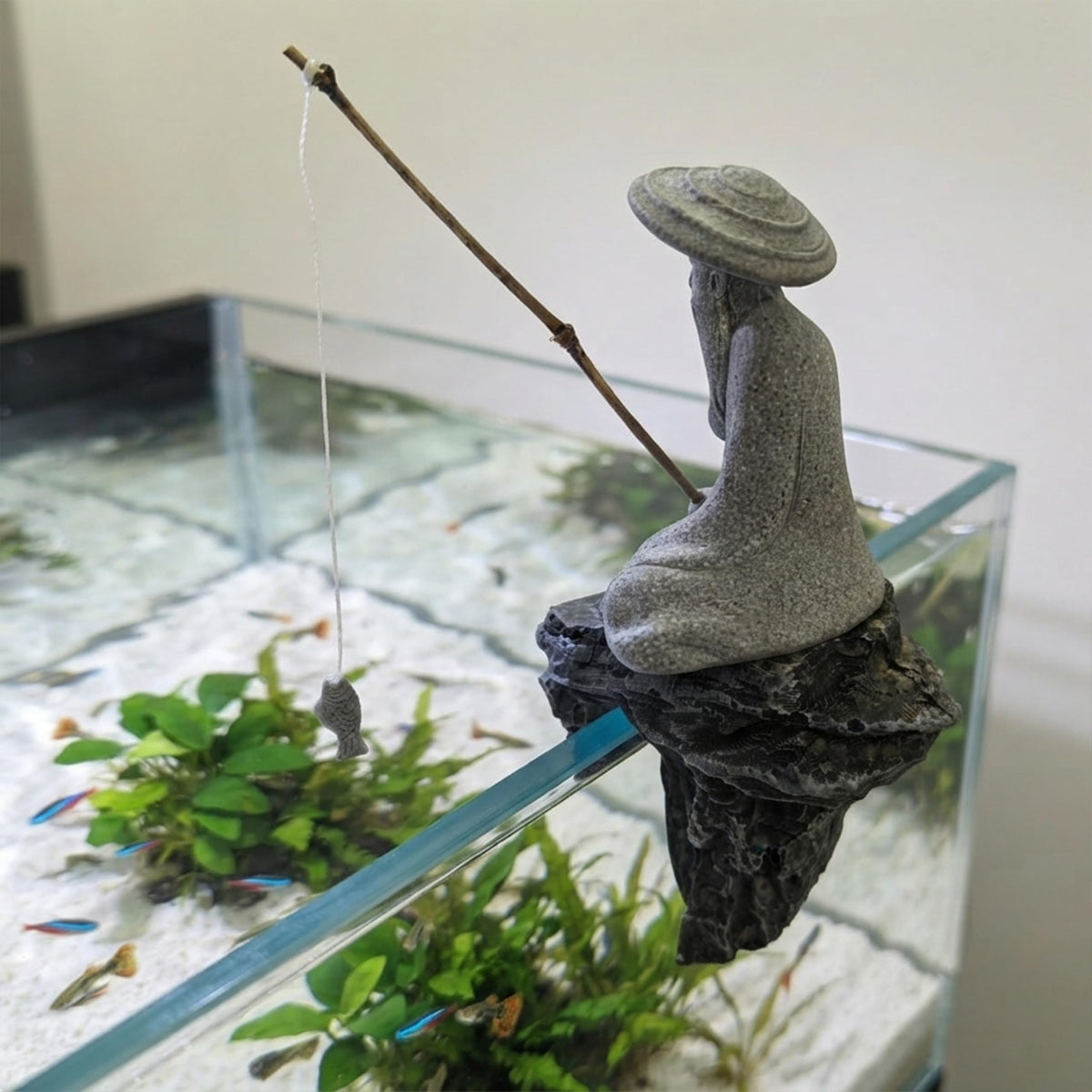 Japanese Fisherman Statue with Rock (A Fisherman)
