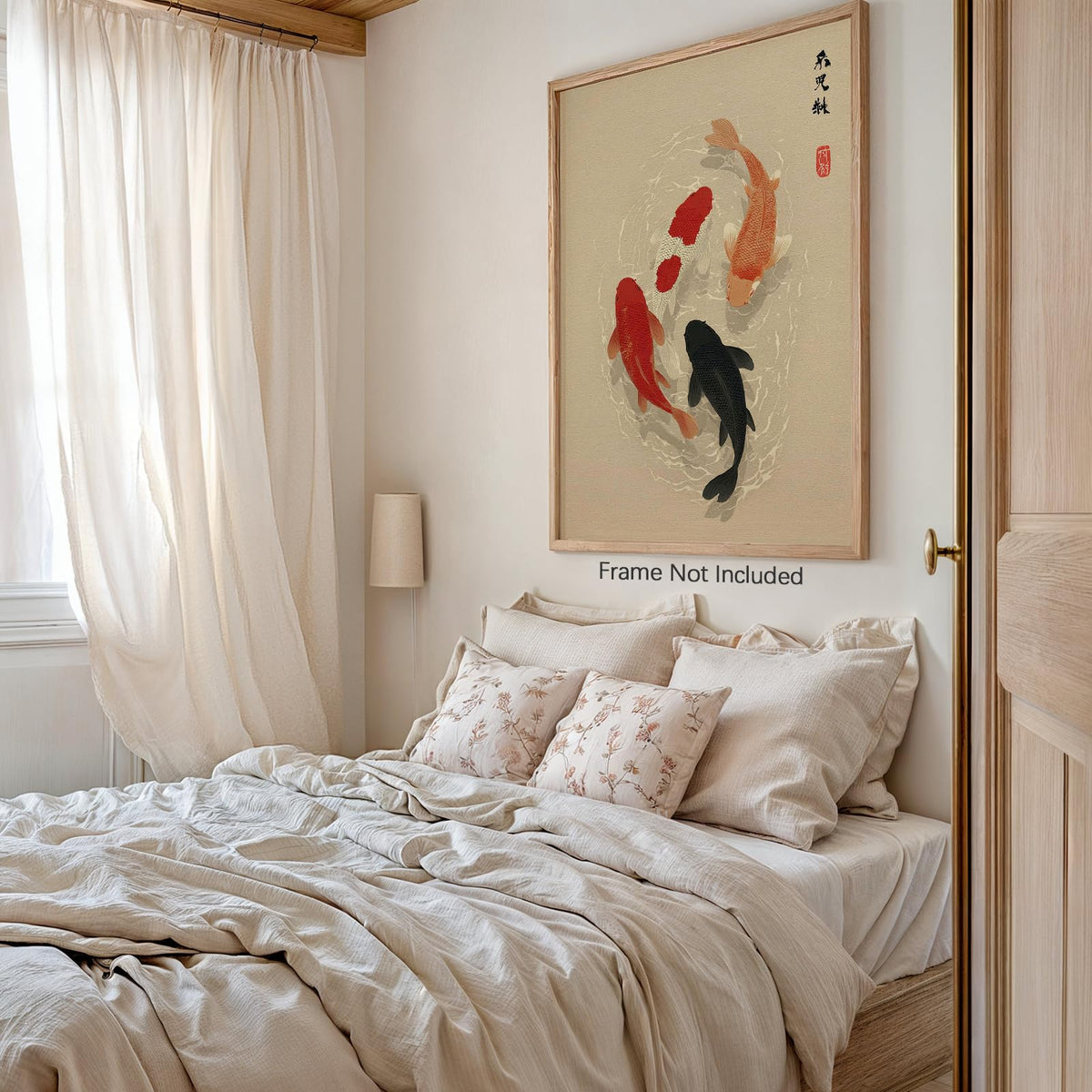 Japanese Koi Fish Poster Minimalist Asian Wall Art Vintage Zen Water Painting Modern Oriental Fish Artwork Japan Decor Aesthetic Prints for Living Room Bedroom Office 12x16in Unframed (Unframed / Japanese Artwork / 16"L x 12"W)