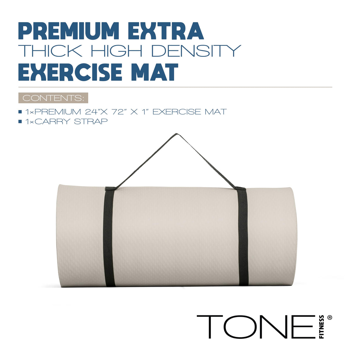 1" Extra Thick Yoga Mat (Diamond / Gray)