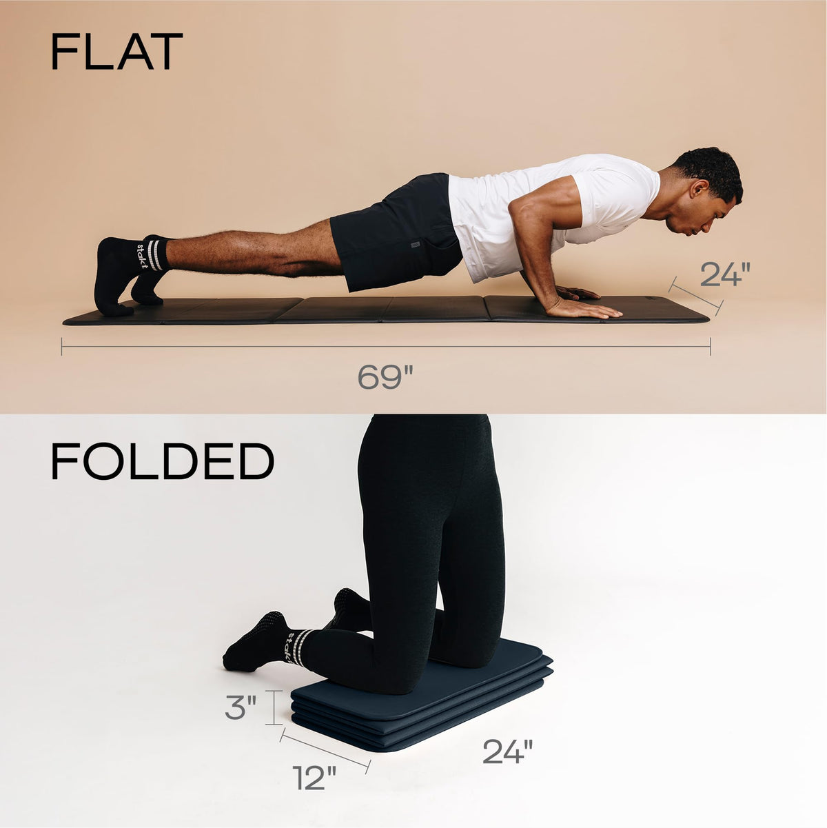 Foldable Yoga Mat Pro (Midnight)