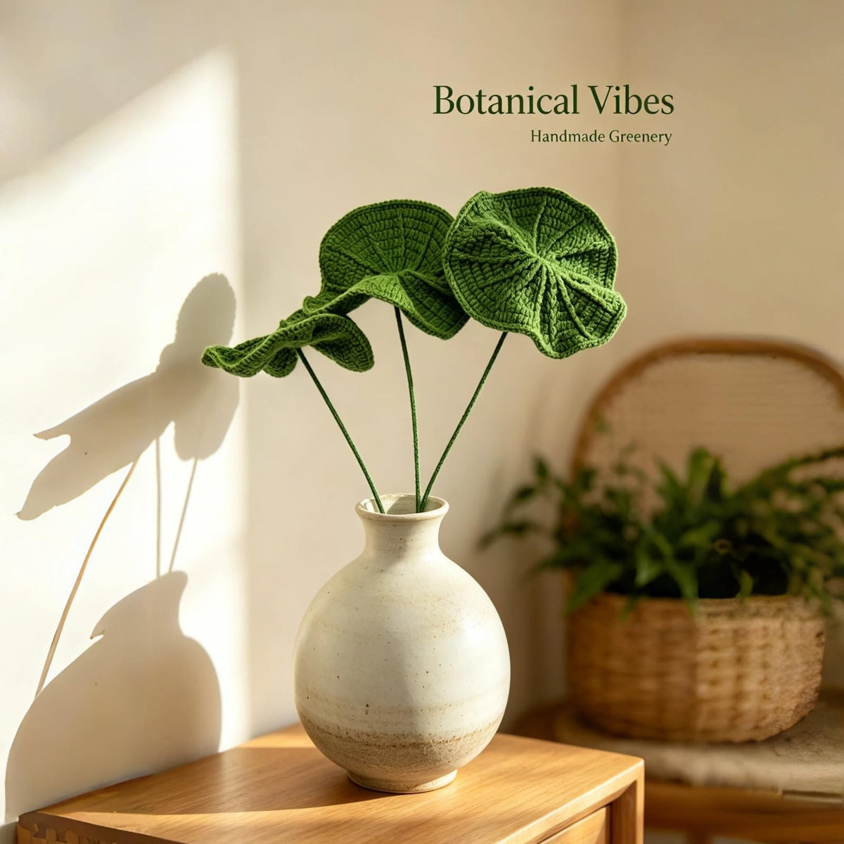 Crocheted Lotus Flowers Plant (Lotus Leaf-green)