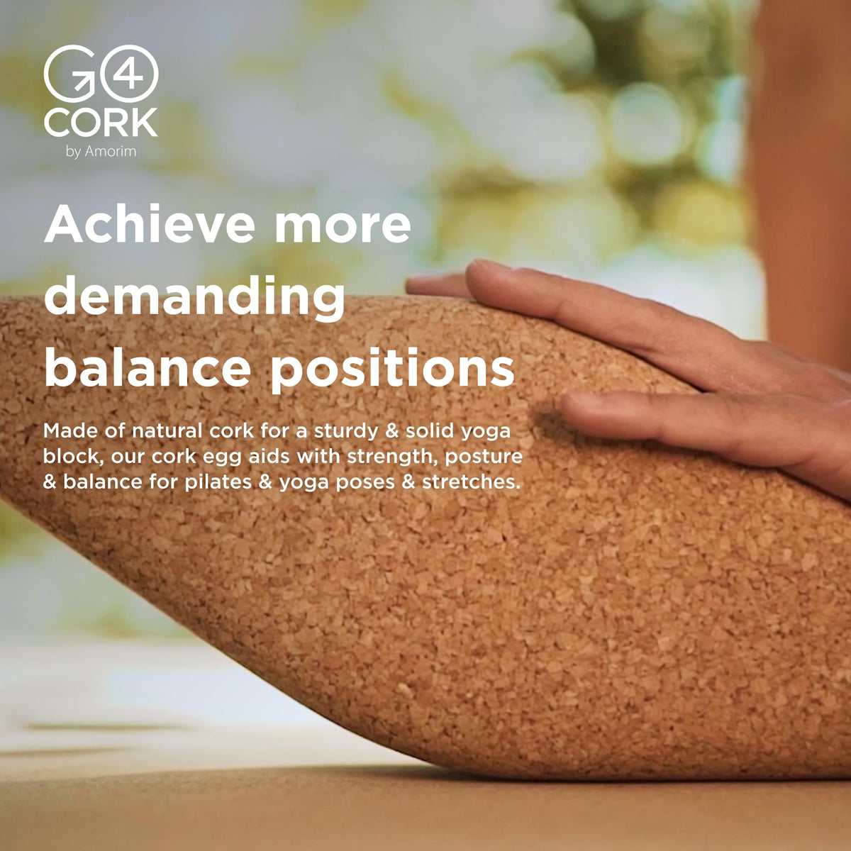 Oval Cork Yoga Egg Block (11 x 4 x 3")