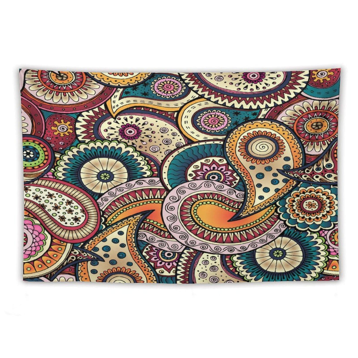 Indian Boho Tapestry Wall Hanging Mandala Design Colorful Bohemian Floral Paisley Tapestries Home Decor for Living Room Bedroom Apartment Farmhouse Dorm 40"x60" (40"L x 60"W / Mandala-24)
