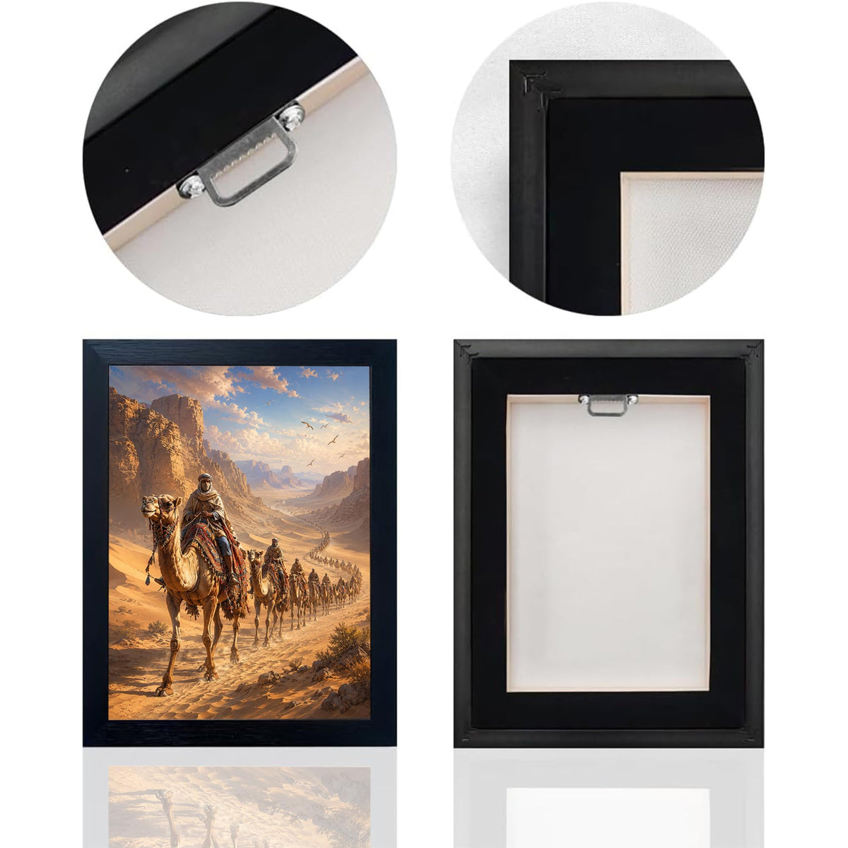 Desert Journey Landscape Decor Wall Art (Wall Art Framed 39 / 16"L x 12"W)