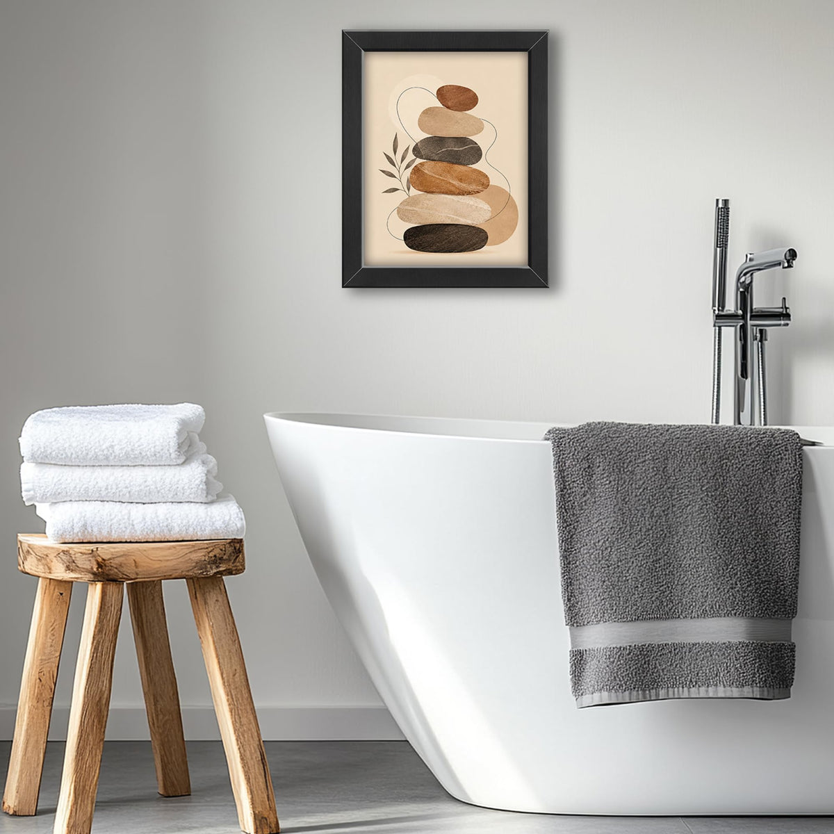 Funny Bathroom Decor Wall Art (Framed Bathroom Art 928 / 20"L x 16"W)