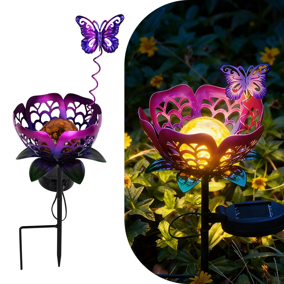 Solar Lights Outdoor Garden Decor (Purple)
