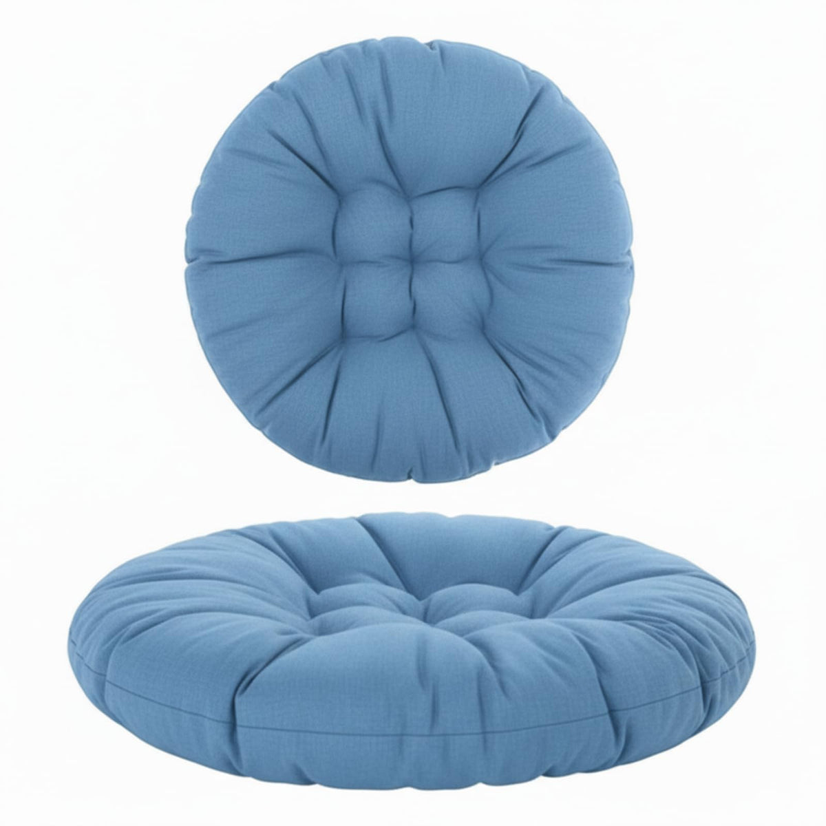 Extra Large Floor Cushion Seating Round Floor Pillow Papasan Swing Cushion for Adults Oversized Playroom Pillows Reading Nook Big Pillow for Sitting Yoga Living Room Sofa (Lake Blue / Classic)
