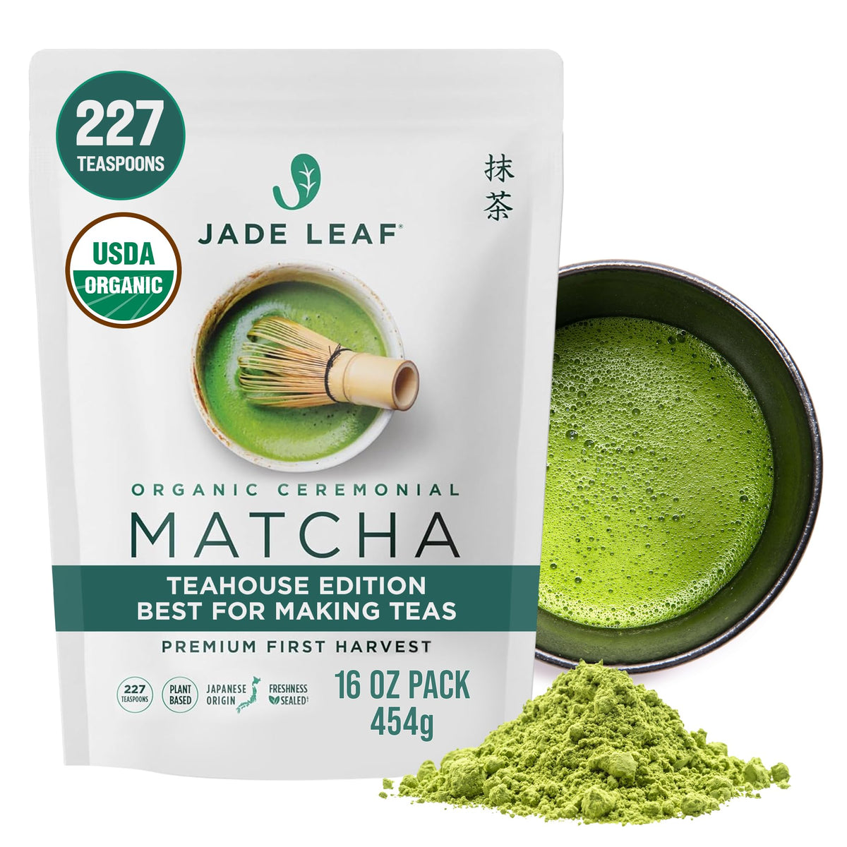 Jade Leaf Ceremonial Grade Matcha Powder (16 oz (Pack of 1))