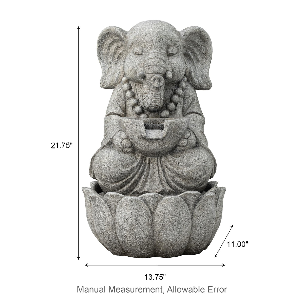 Outdoor Fountains and Waterfalls Zen (Concrete Elephant / 22"H)