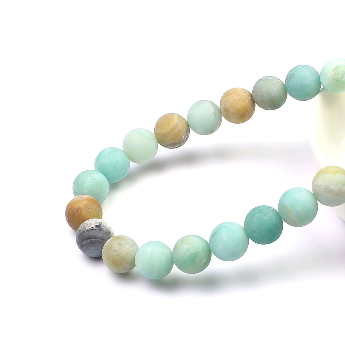 Natural Matte Amazonite Round Loose Beads for Jewelry Making DIY Bracelet Necklace (Matte Mixed Color Amazonite / 6mm)