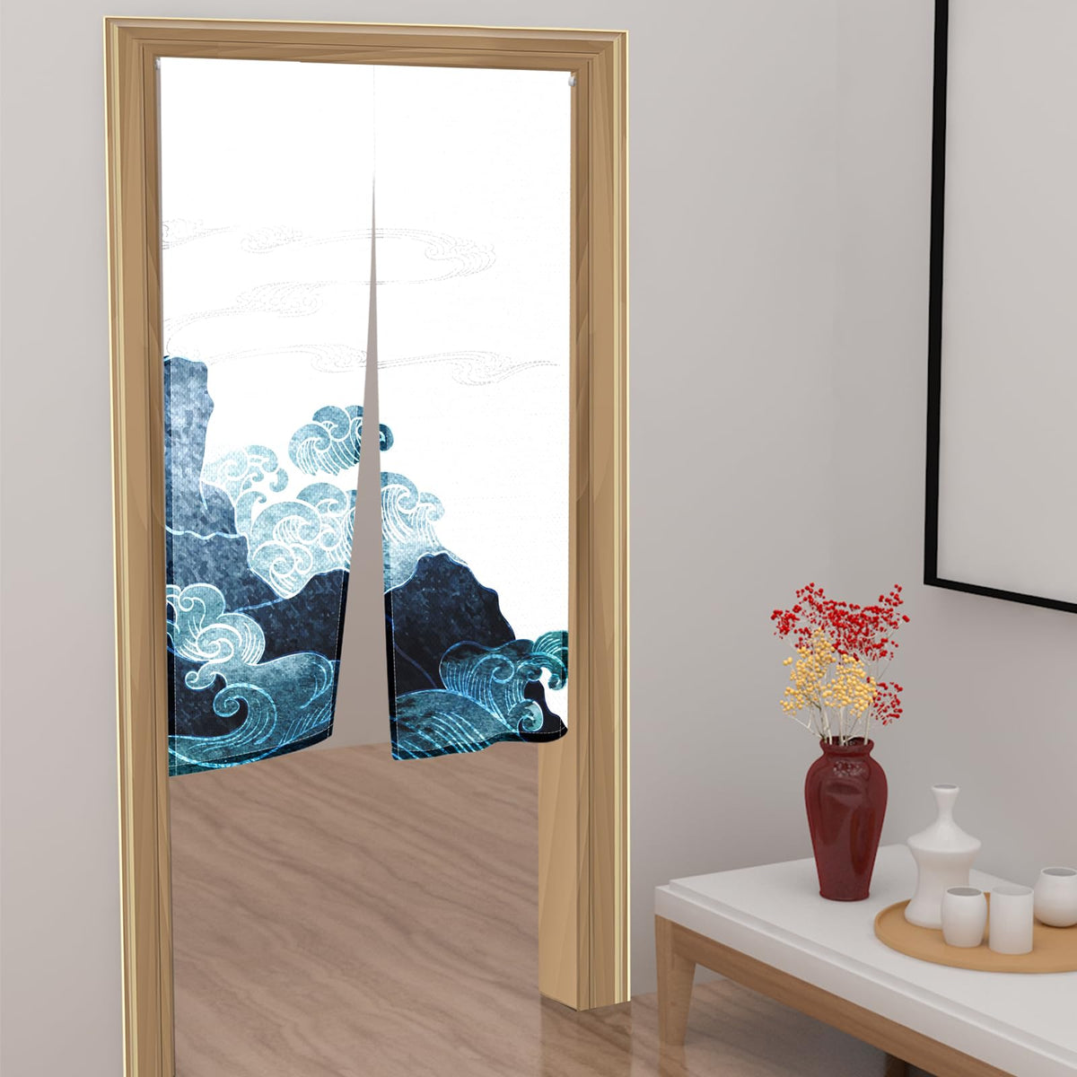 Japanese Noren Doorway Curtain (Blue)